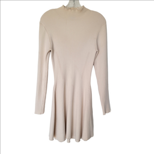 Fashion Nova Beige Long Sleeve Dress